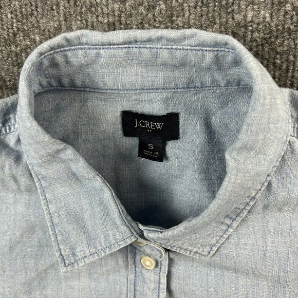 J.Crew Small Womens Top Button Down Chambray Long Sleeve Blouse - Picture 3 of 12